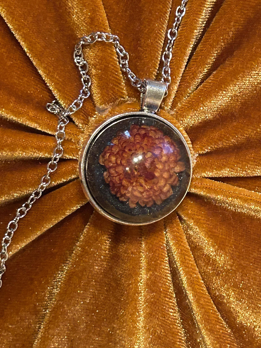 Mum’s the Word Necklace – Real Flower Resin Pendant Jewelry