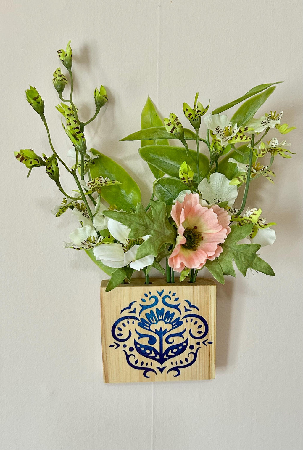 Mystical Wall Decor – Hand-Painted Galaxy Shelf & Bud Vase