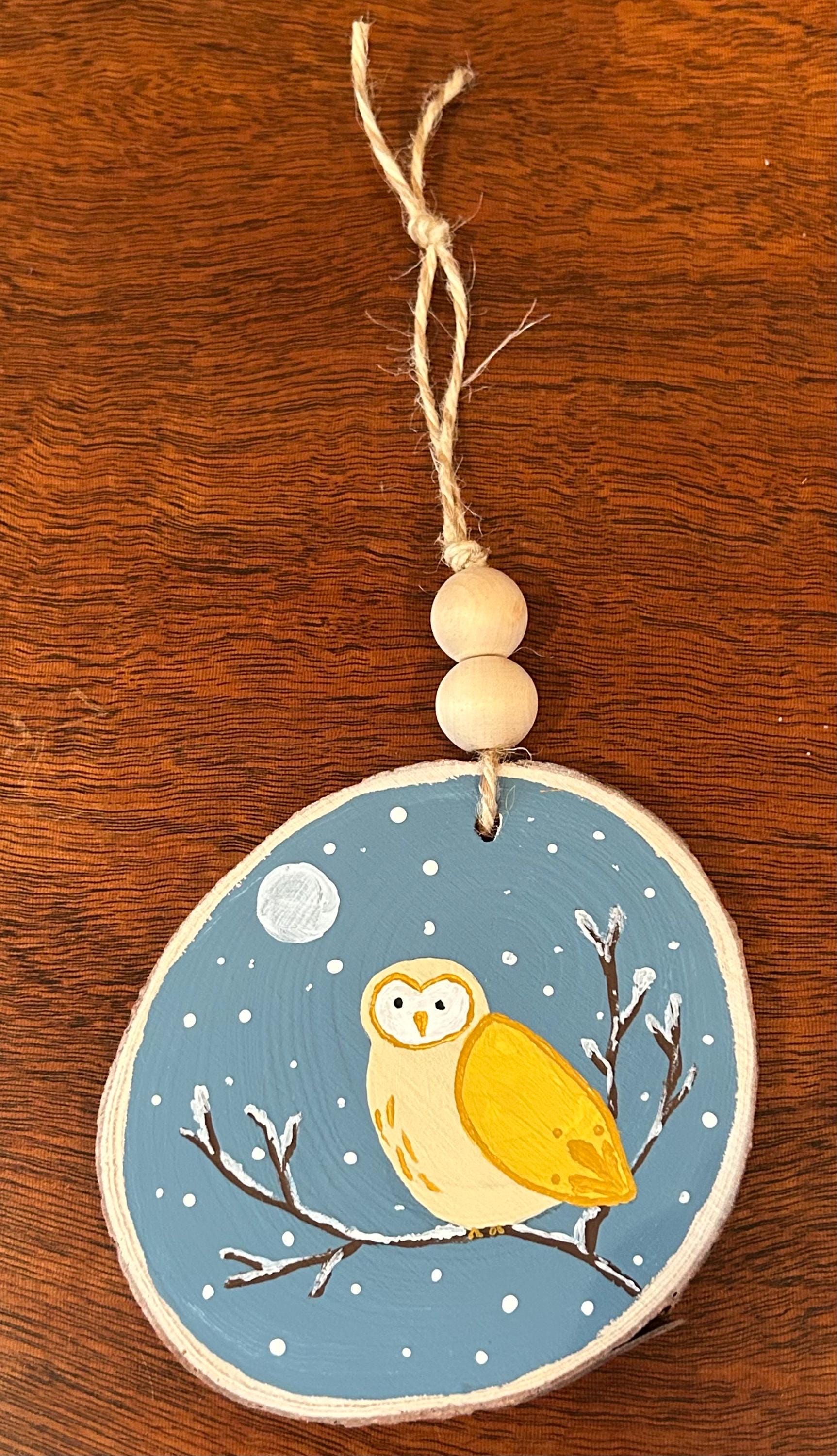 Hand-Painted Holiday Critter Ornaments – Fox, Polar Bear & Owl