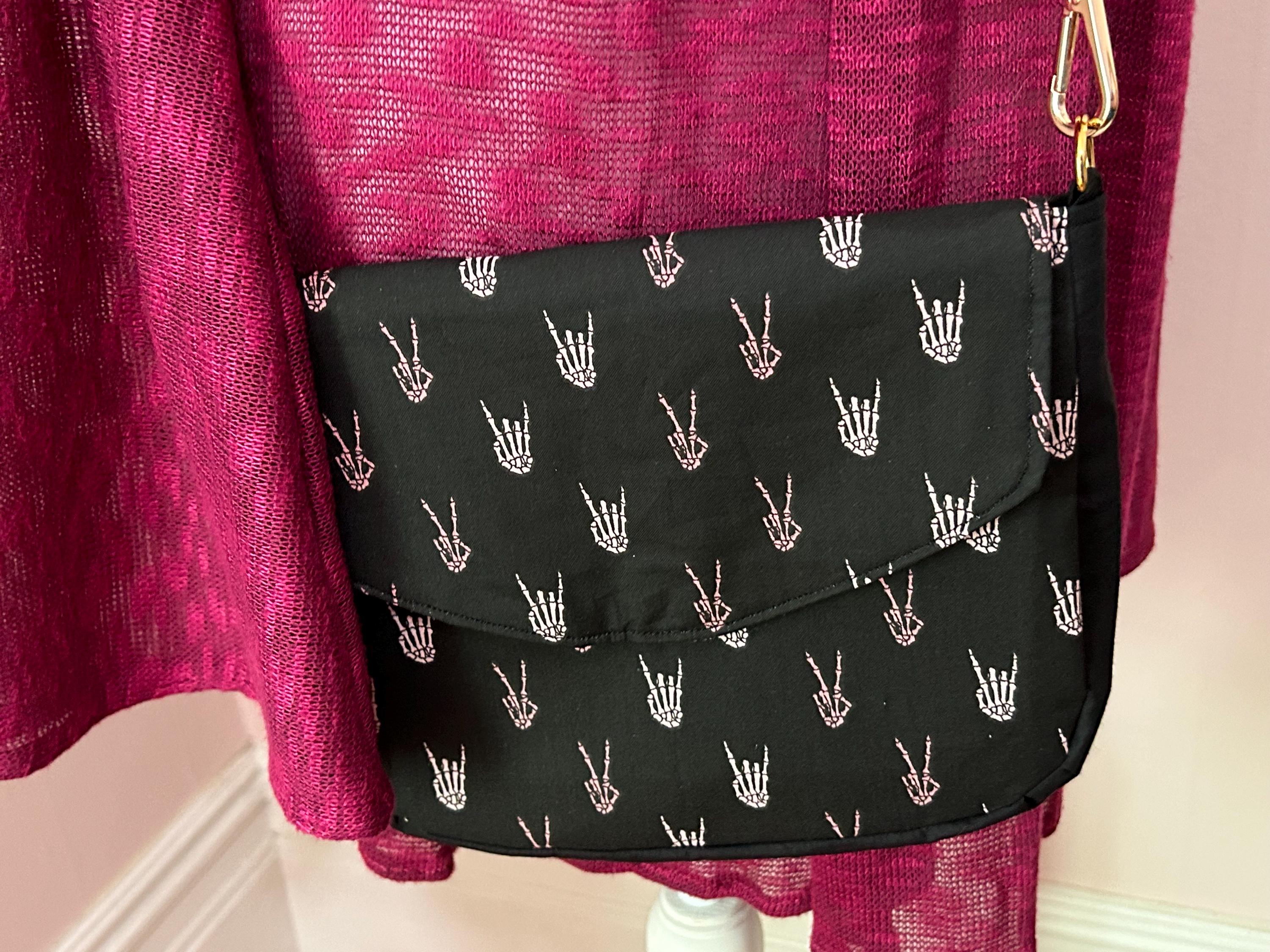 Rock Out with Your Bones Out Crossbody – Skeleton Hands Punk/Goth Purse
