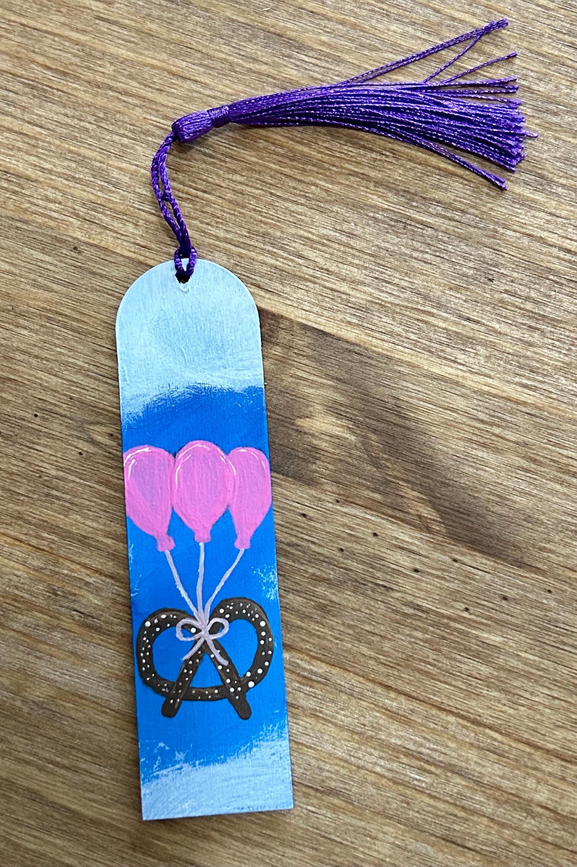 Hand Painted Wooden Bookmarks – Whimsical & Floral Designs with Tassels