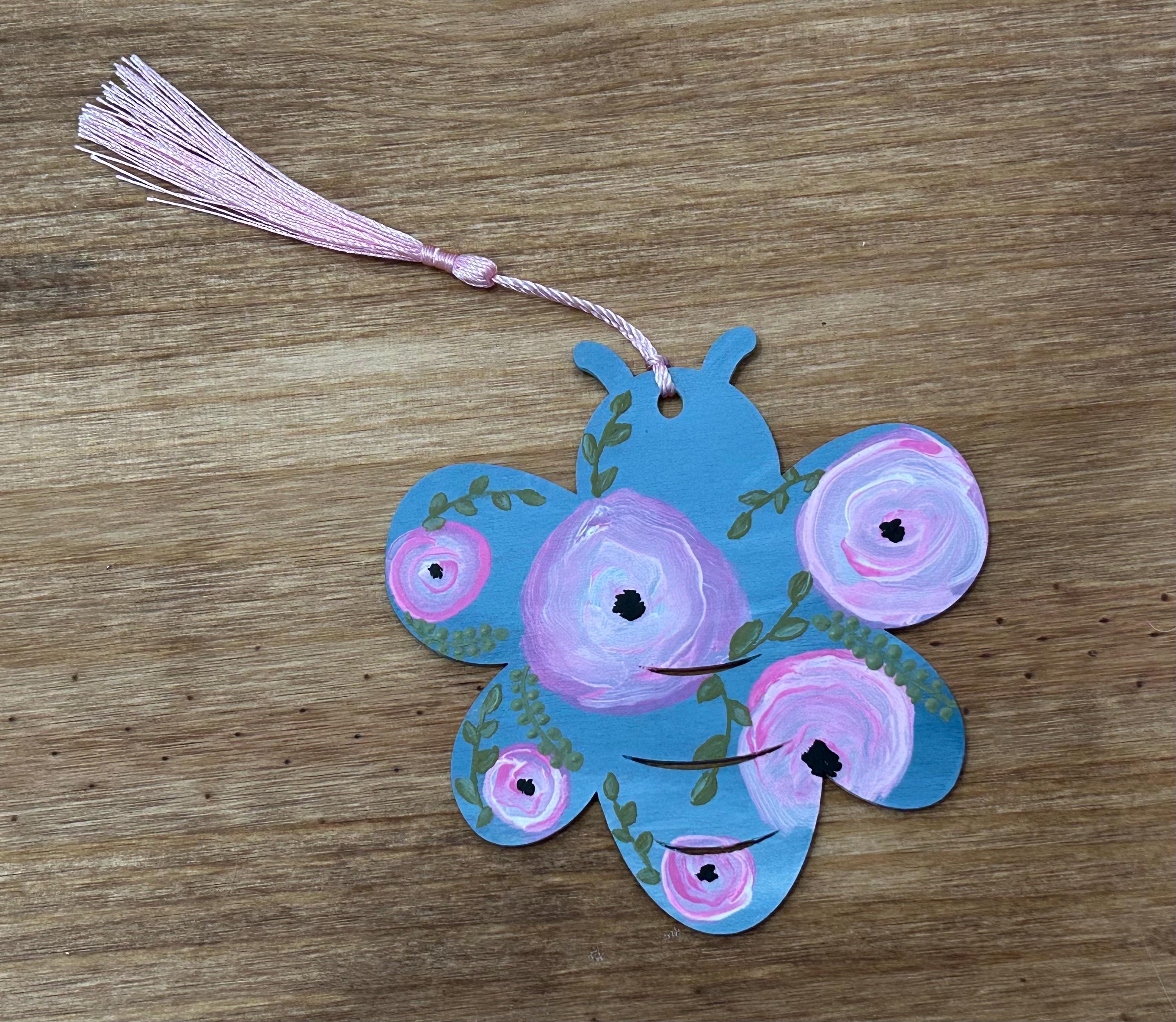 Hand Painted Wooden Bookmarks – Whimsical & Floral Designs with Tassels