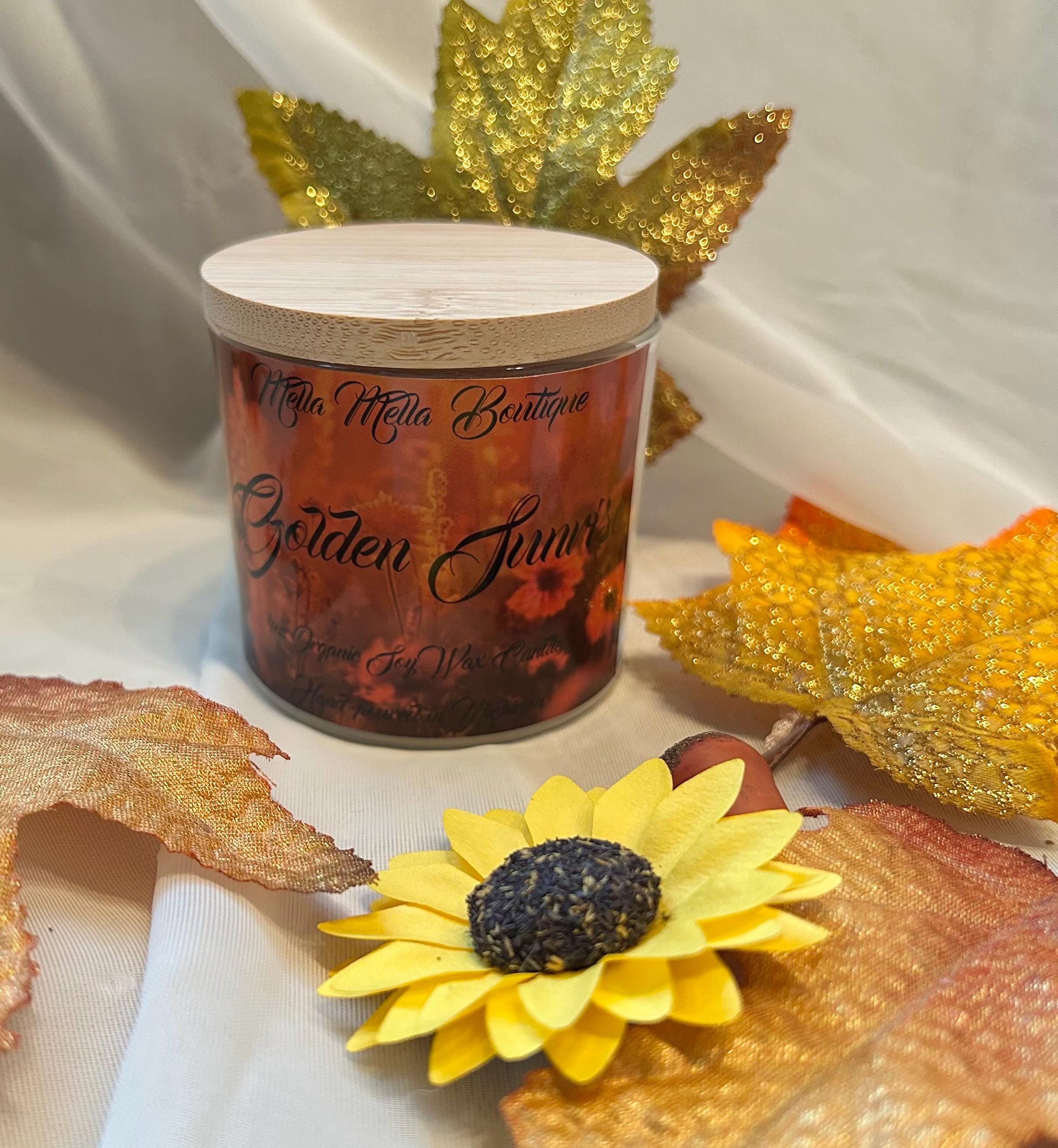 Golden Sunrise Scent Collection – Soy Candles, Wax Melts & Car Diffuser with Orange, Cinnamon & Clove