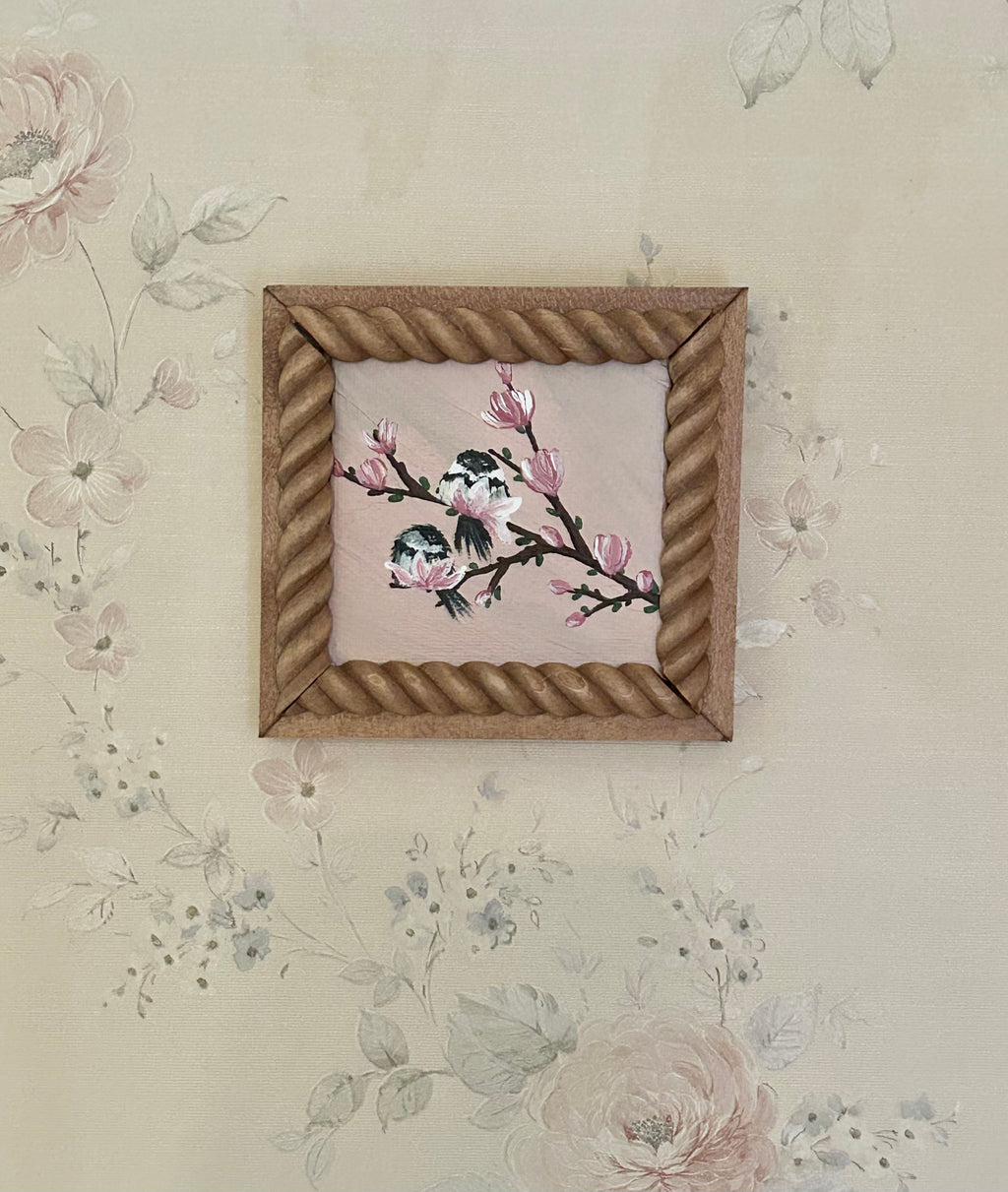 Chickadees on Magnolia Mini Painting