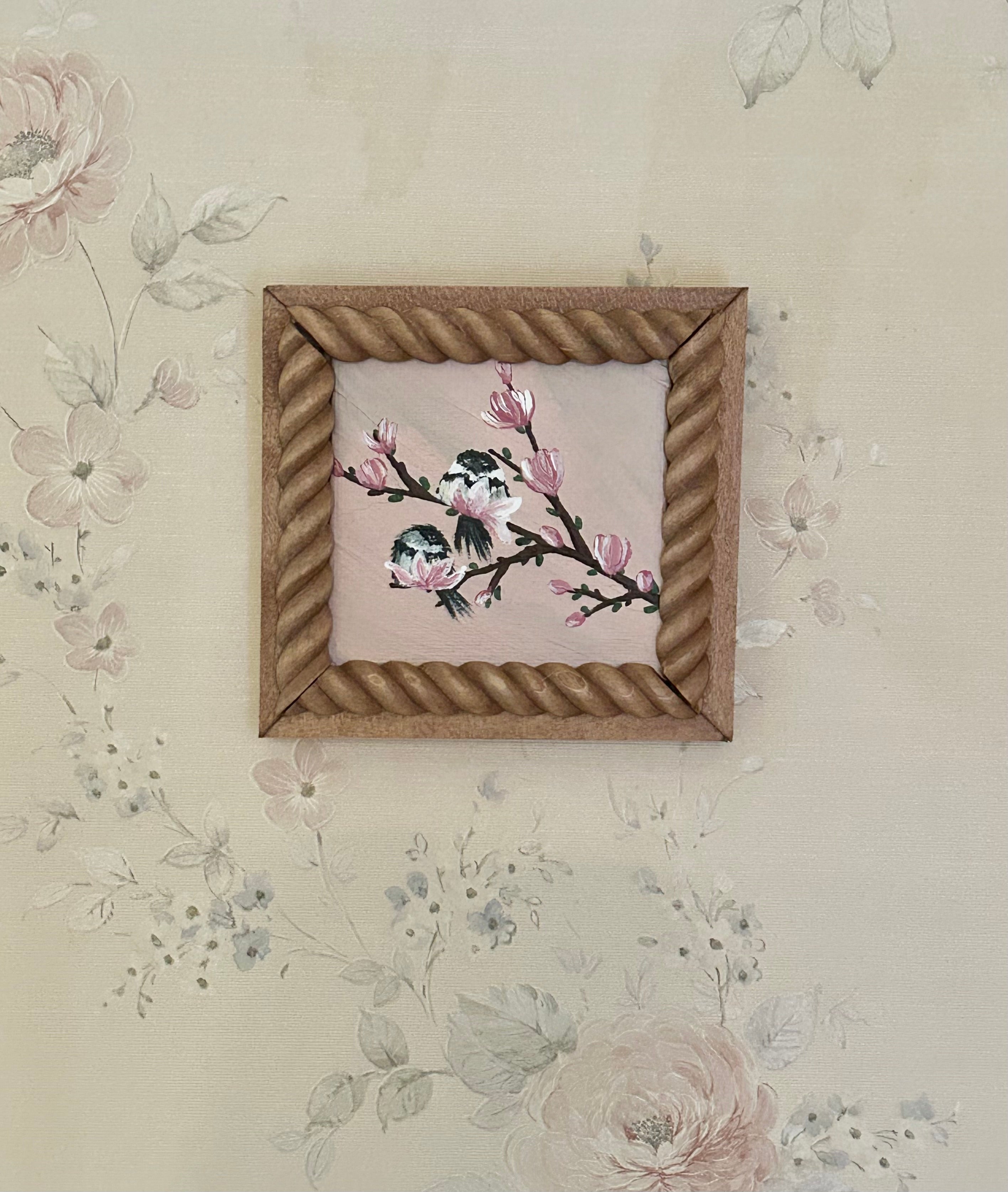 Chickadees on Magnolia Mini Painting