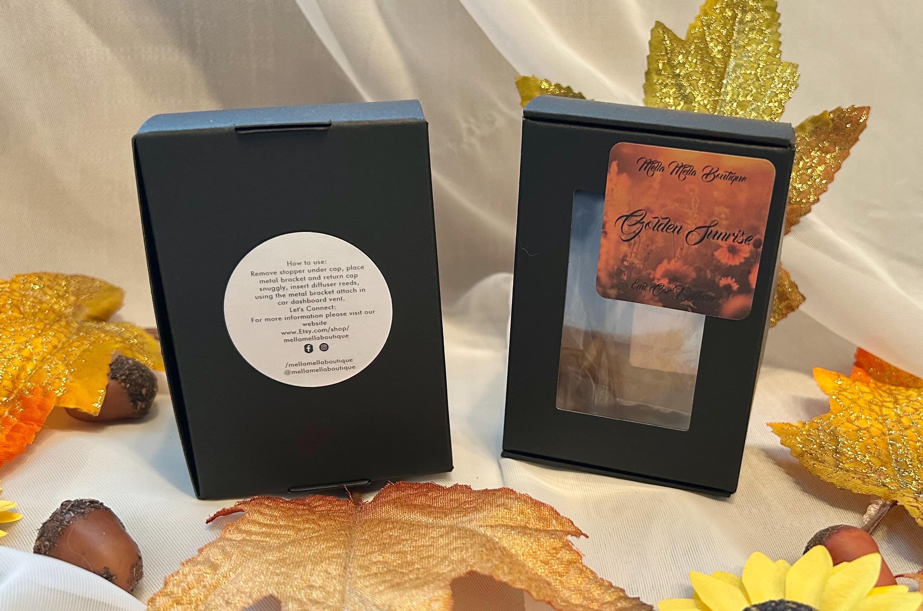 Golden Sunrise Scent Collection – Soy Candles, Wax Melts & Car Diffuser with Orange, Cinnamon & Clove