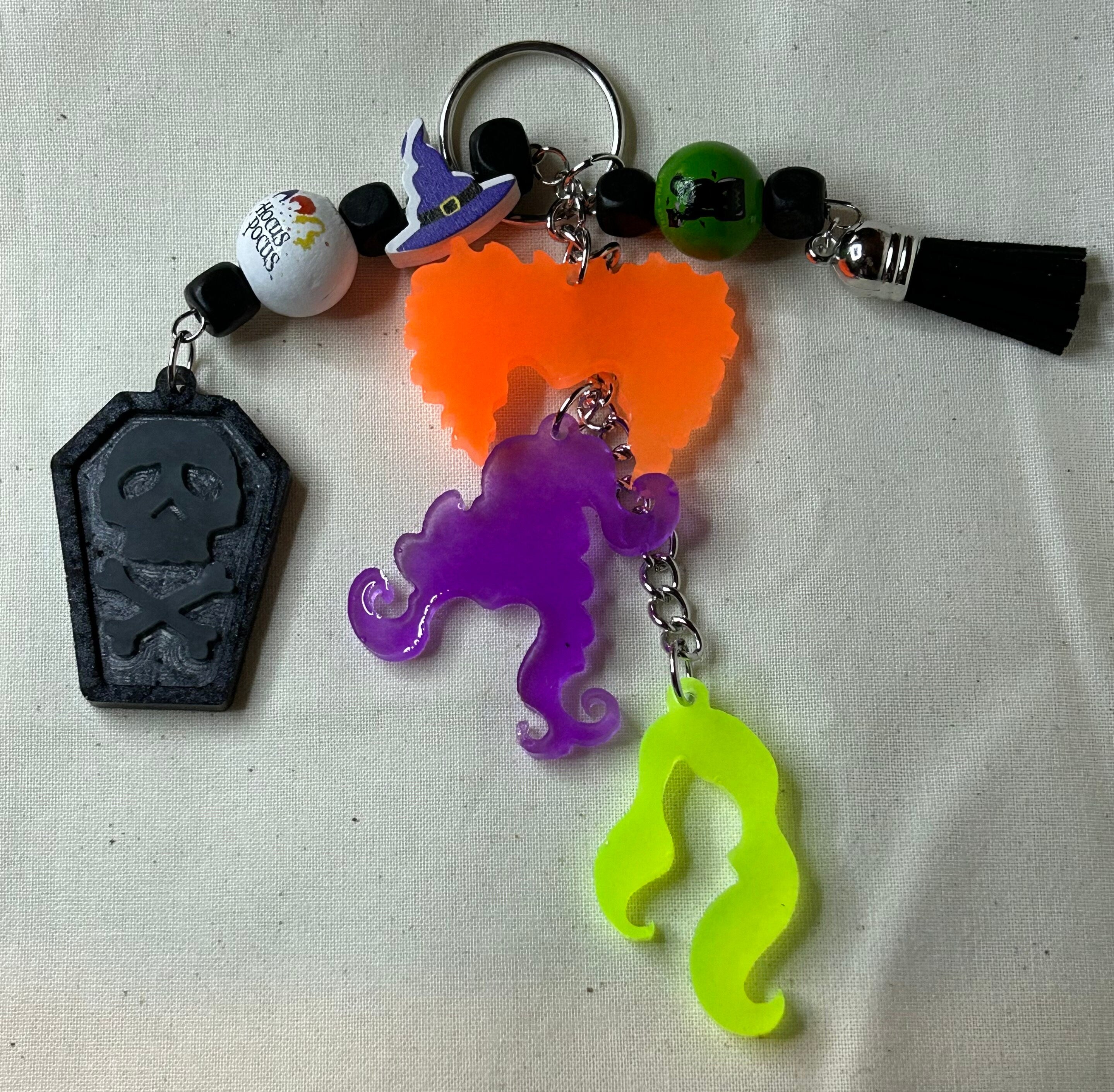 SISTERS!!! Keychain – Hocus Pocus Inspired Glow-in-the-Dark Triple-Tier Key Fob