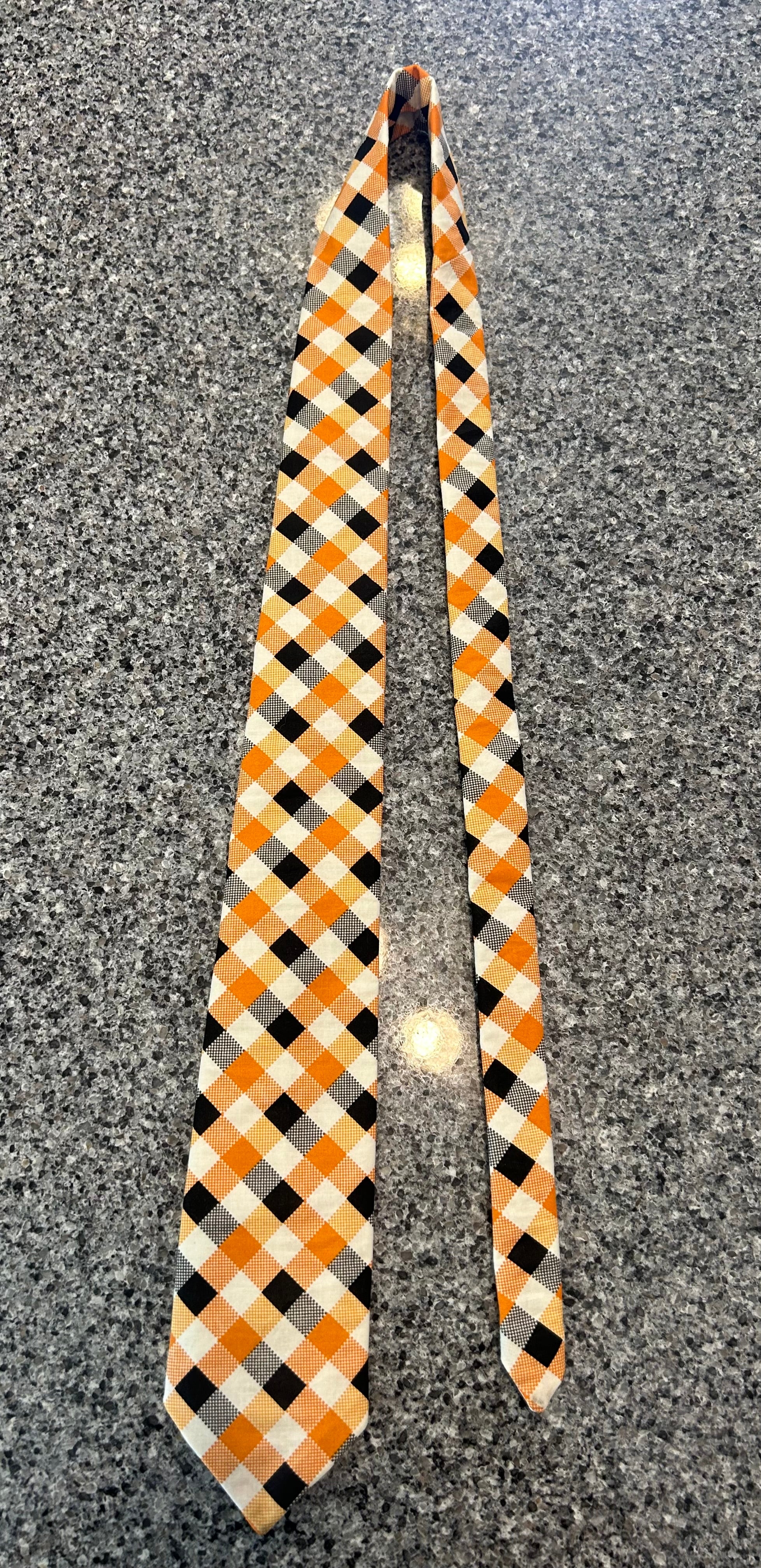 Twisted Plaid Necktie – Purple, Black & Green Cotton Plaid Tie