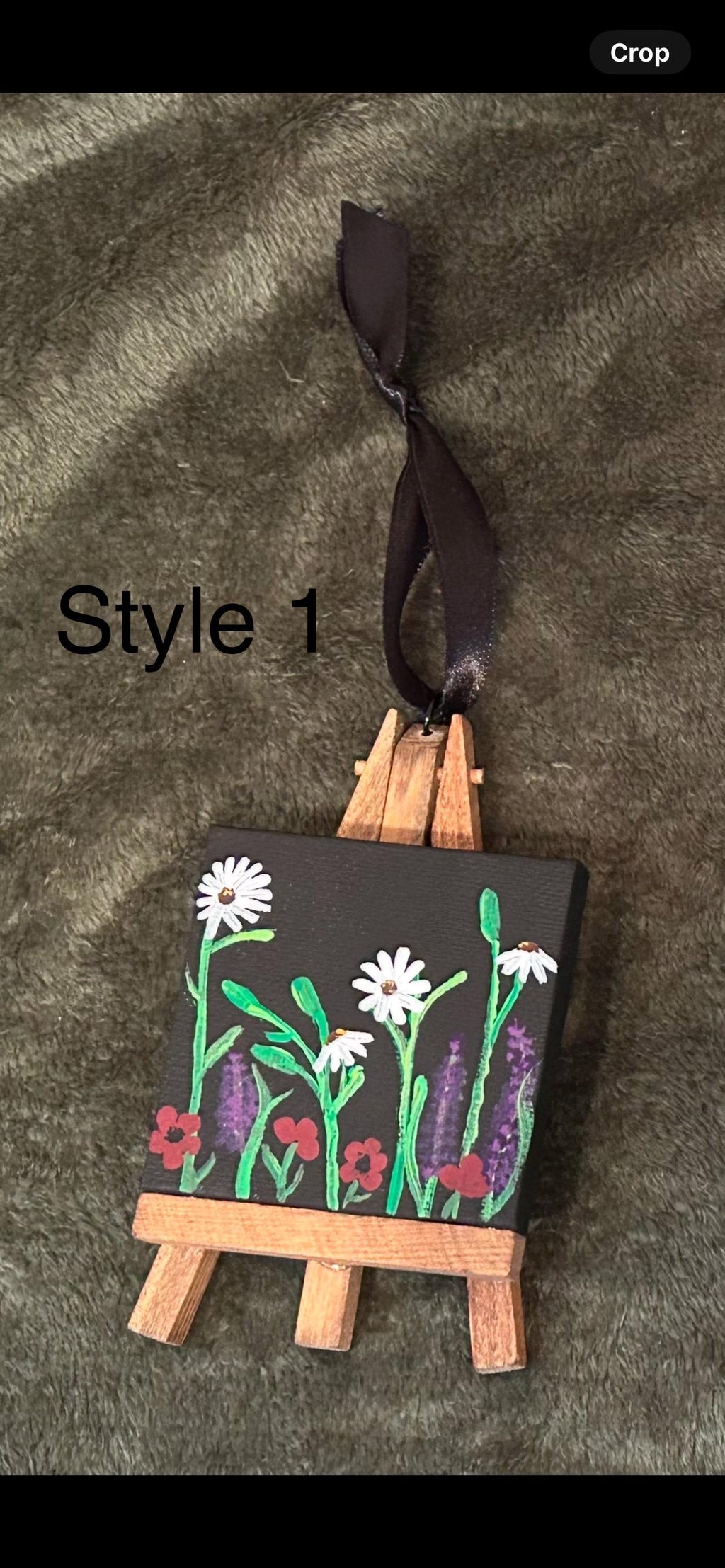 Hand-Painted Canvas & Easel Ornaments – Floral & Abstract Holiday Art