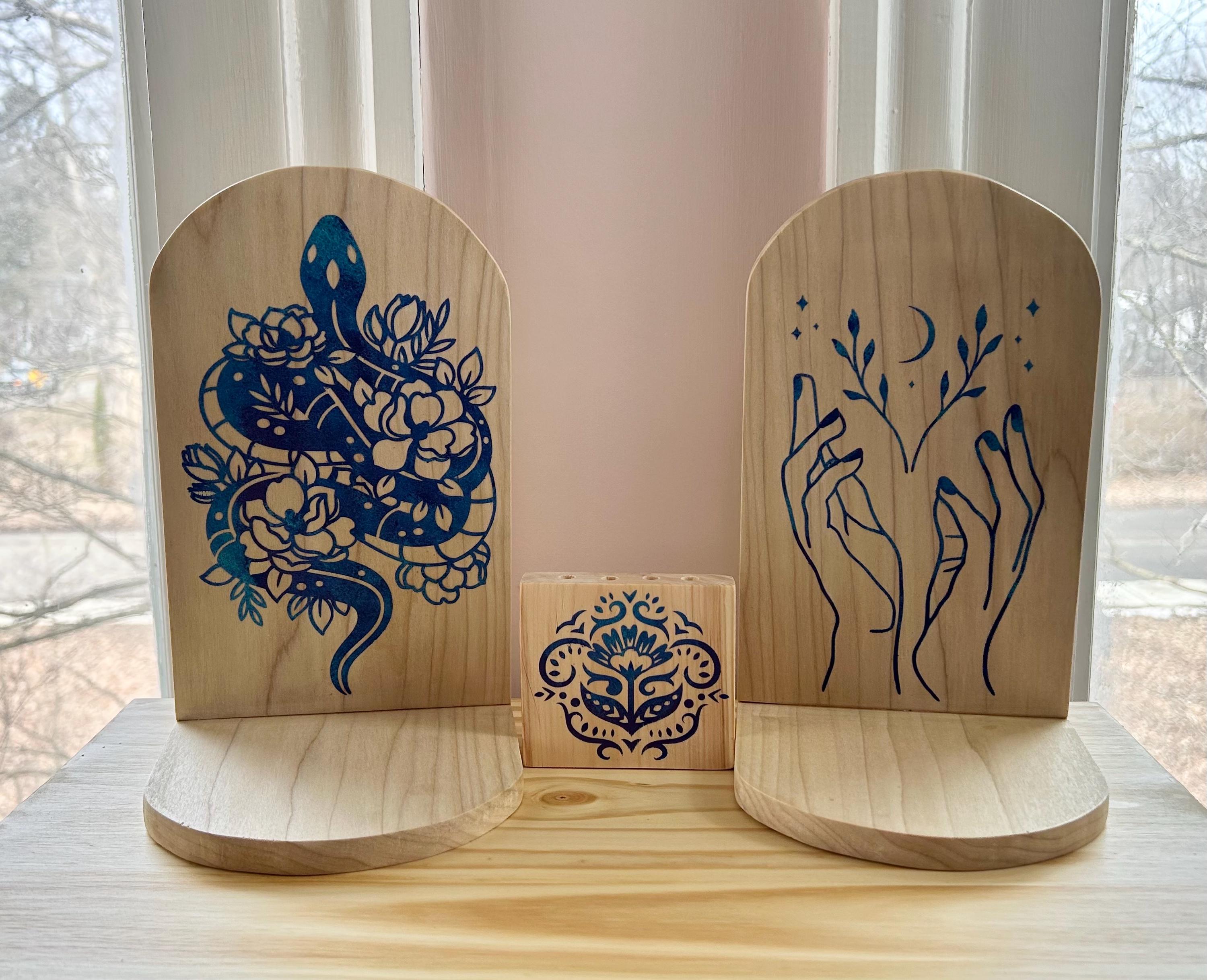 Mystical Wall Decor – Hand-Painted Galaxy Shelf & Bud Vase