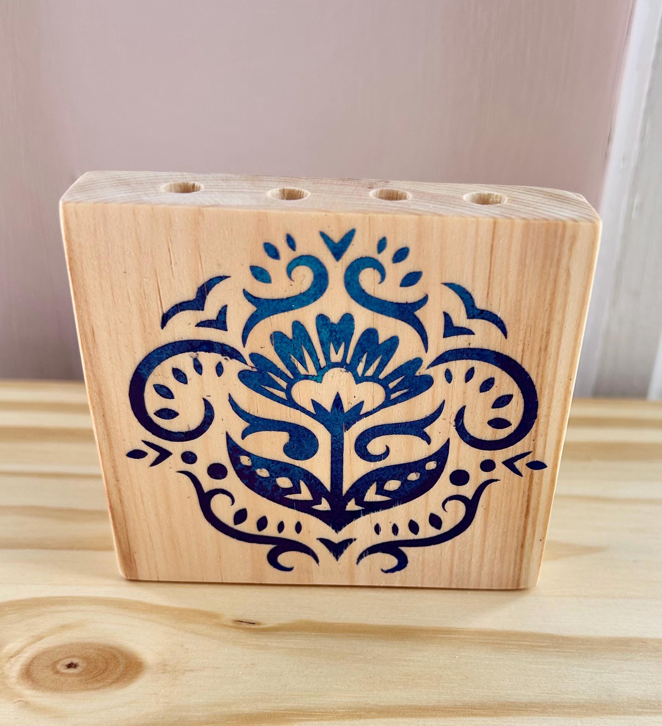 Mystical Wall Decor – Hand-Painted Galaxy Shelf & Bud Vase