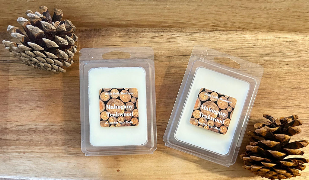 Mahogany Teakwood Wax Melts – Organic Soy Wax, 3.4 oz