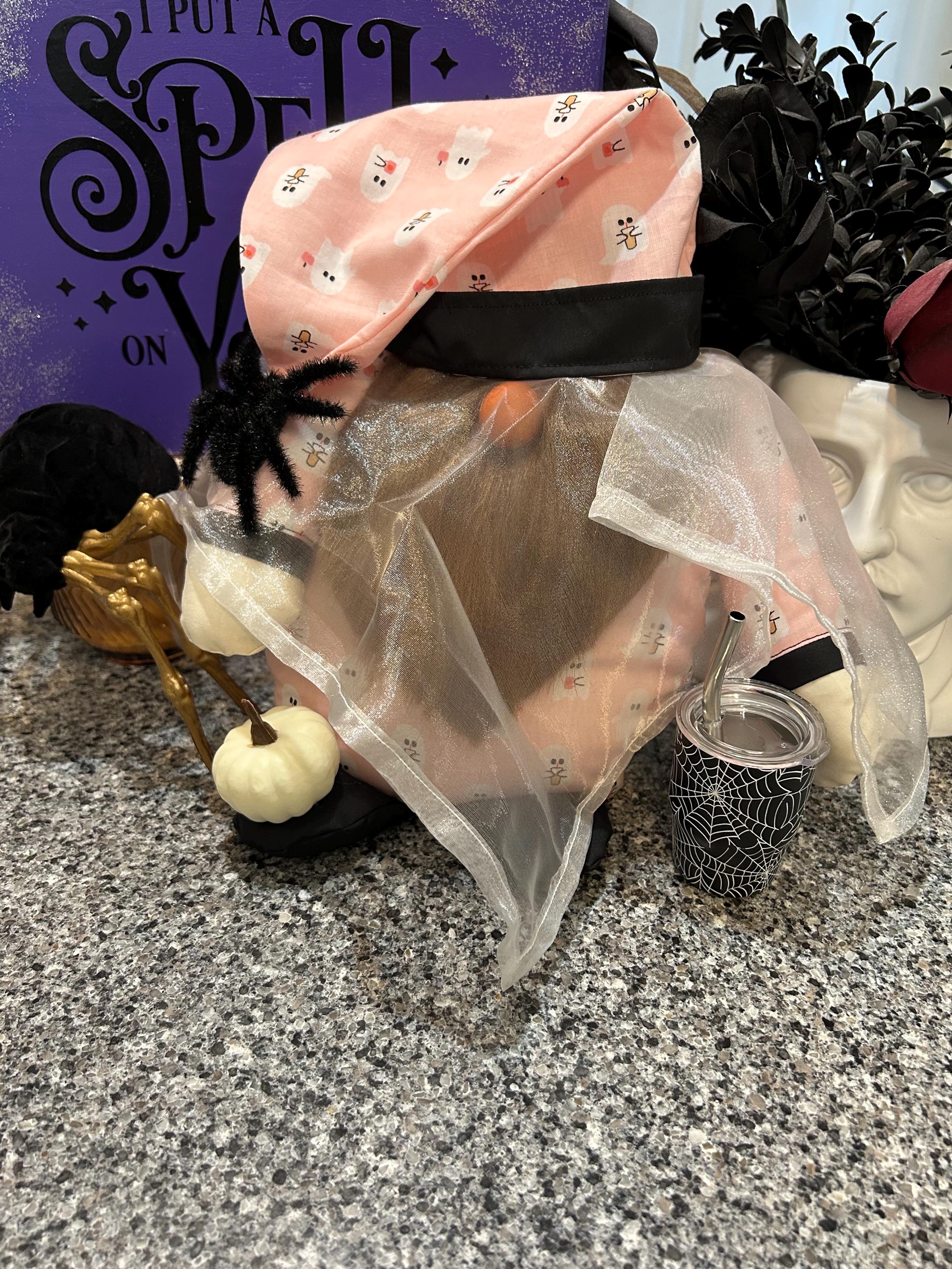 Coffee Before Haunting Gnomes – Halloween Ghost Coffee Gnome Decor