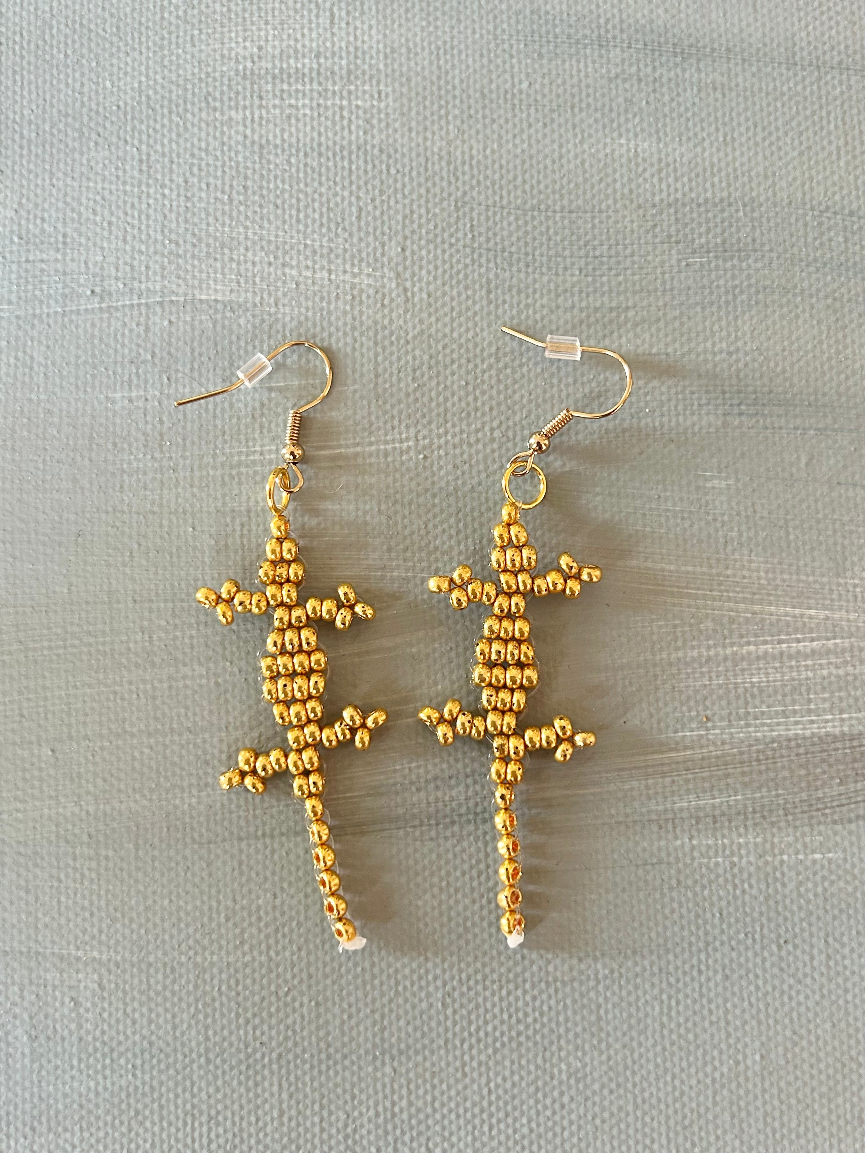 Gecko Beaded Earrings