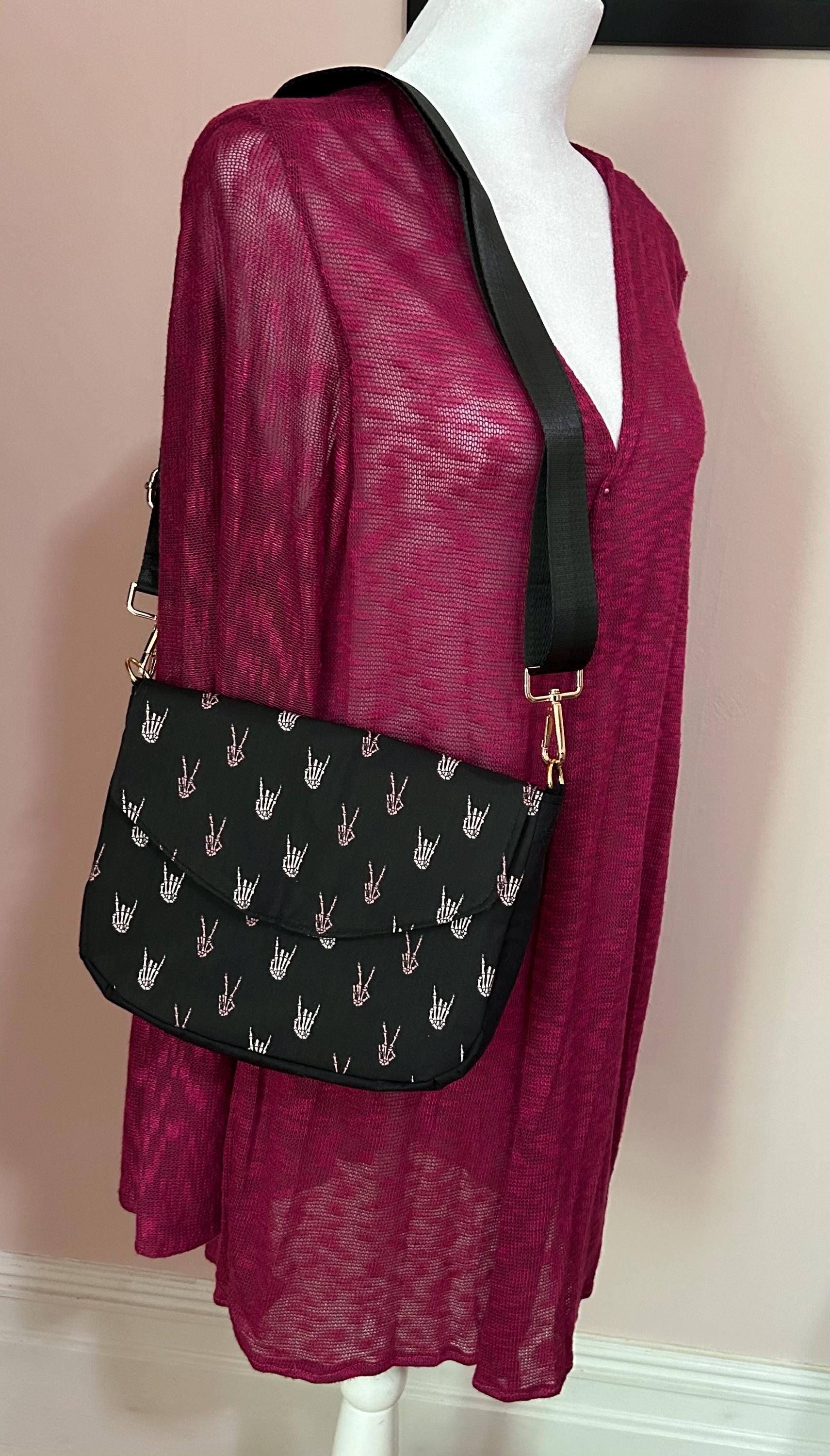 Rock Out with Your Bones Out Crossbody – Skeleton Hands Punk/Goth Purse