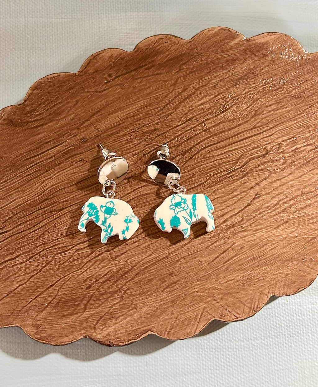 Buffalo Stud Dangle Earrings