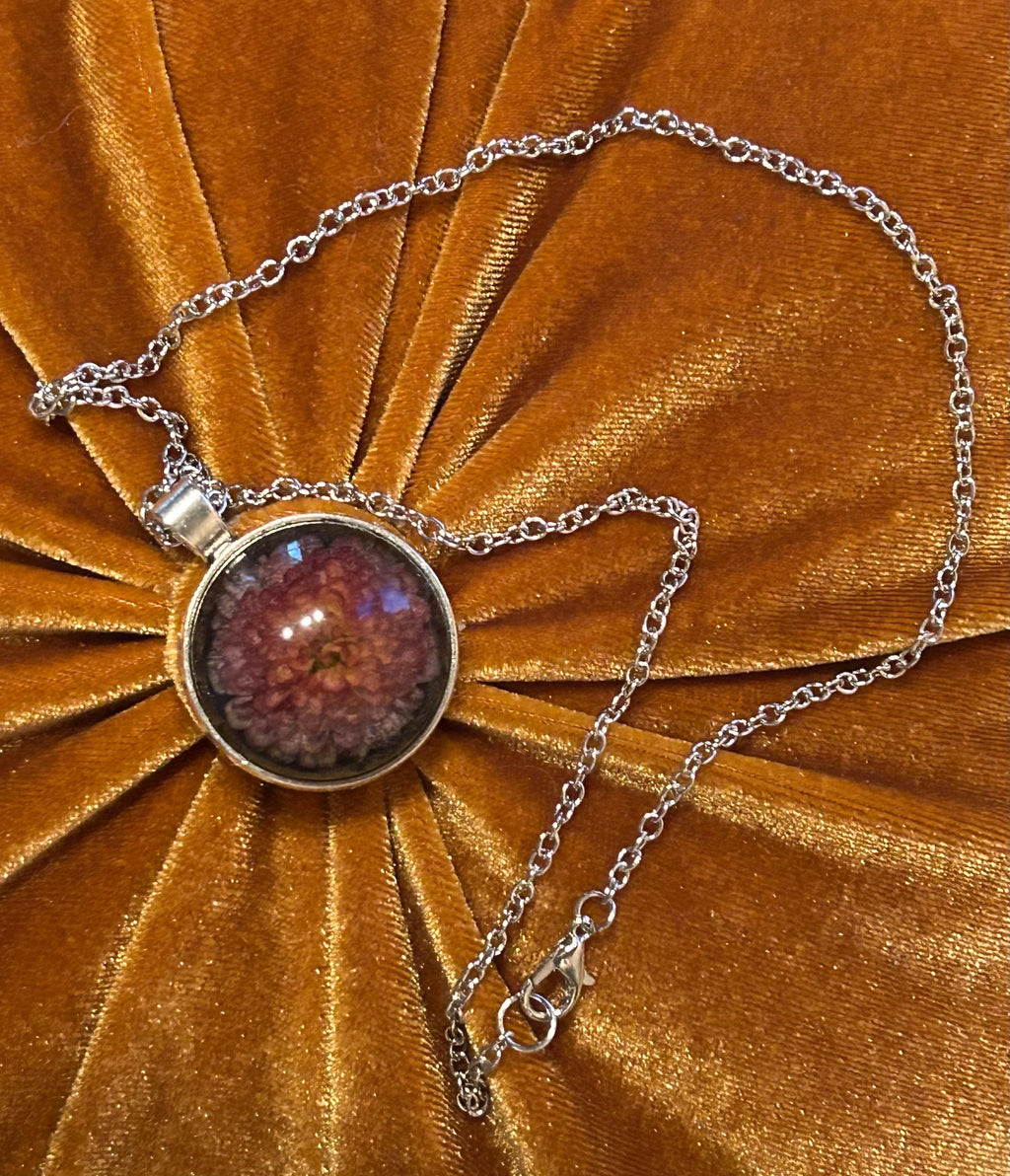 Mum’s the Word Necklace – Real Flower Resin Pendant Jewelry