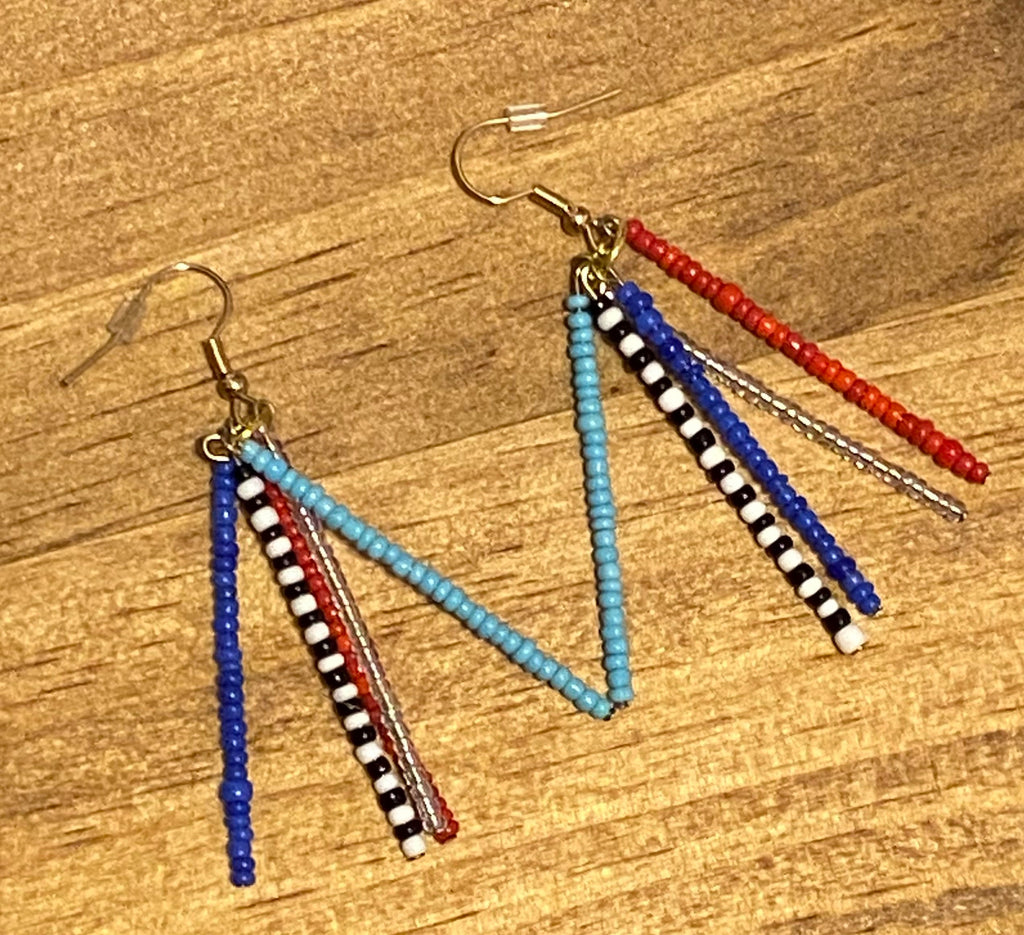 Seed Bead Dangles – Colorful Boho Beaded Earrings (Nickel-Free)