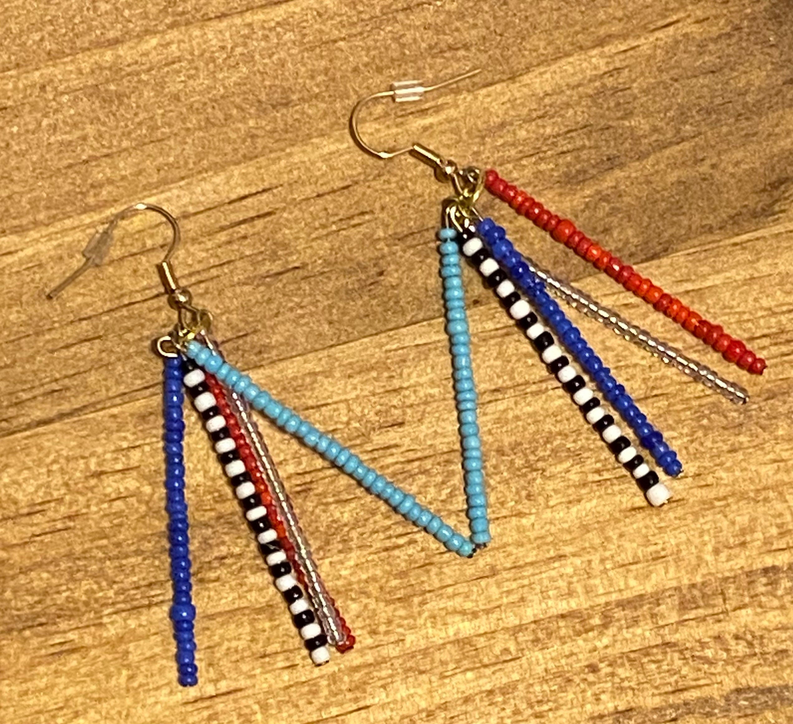 Seed Bead Dangles – Colorful Boho Beaded Earrings (Nickel-Free)