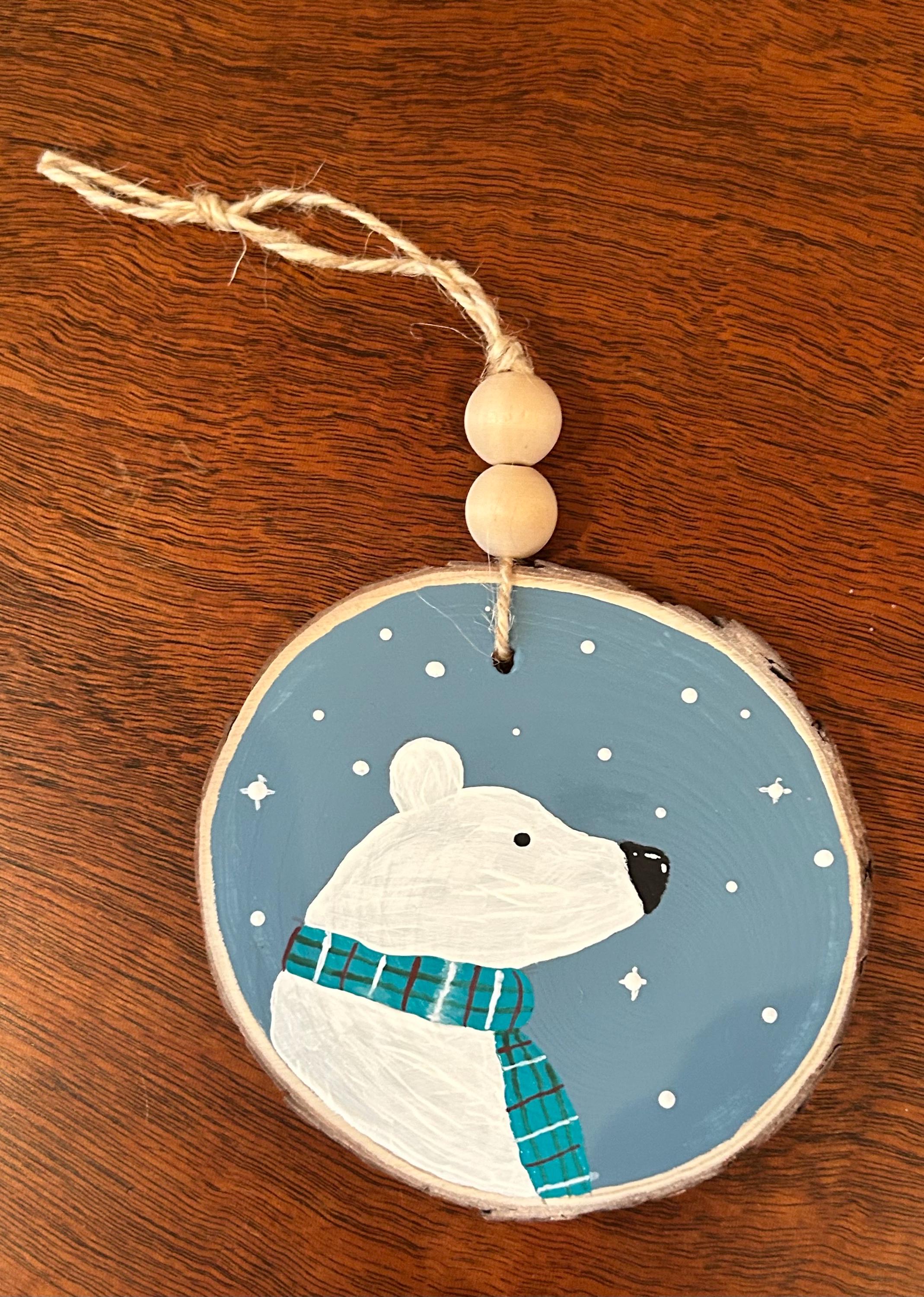 Hand-Painted Holiday Critter Ornaments – Fox, Polar Bear & Owl